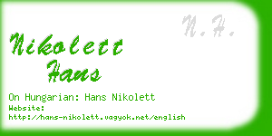 nikolett hans business card